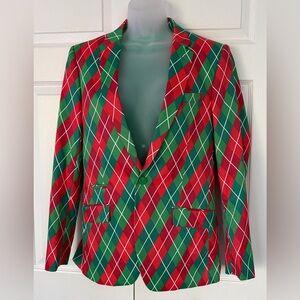 Suslo Couture Blazer Jacket Green Red NWT size Small size 38